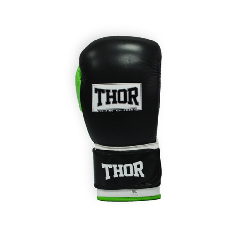 Рукавички боксерські THOR TYPHOON 16oz / шкіра / чорно-зелено-білі