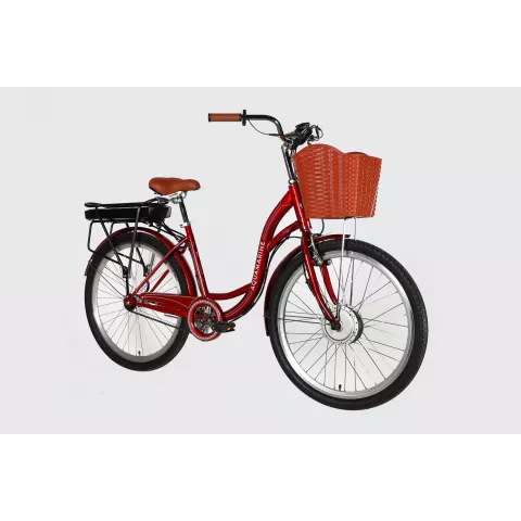 Велосипед з електроприводом 26" ST Dorozhnik eAQUAMARINE BH рама-17" 36 B 13 А*г 500 Вт бордовий YS 2476 (з пластиковою корзиною) 2026