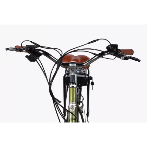Велосипед з електроприводом 28" ST Dorozhnik eRETRO Vbr FR рама-19" 36B 13А*г 500Вт темно-зелений 2026
