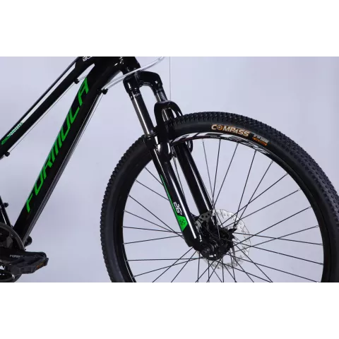 Велосипед AL 26" Formula BLACKWOOD DD FR рама-13" чорний з зеленим 2026