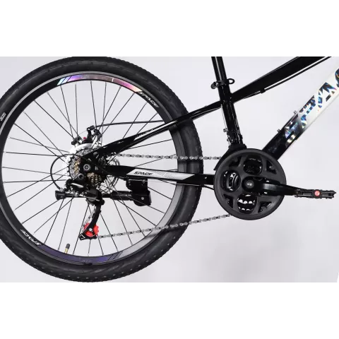 Велосипед ST 24" SPACE MARS DD FR рама-11" чорний з білим 2026