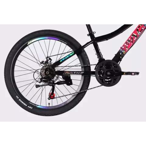 Велосипед ST 24" SPACE AURORA DD FR рама-12" рожево-чорний 2026